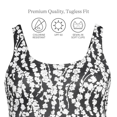 Lands' End Women's Chlorine Resistant Soft Cup Tugless Sporty One Piece Swimsuit