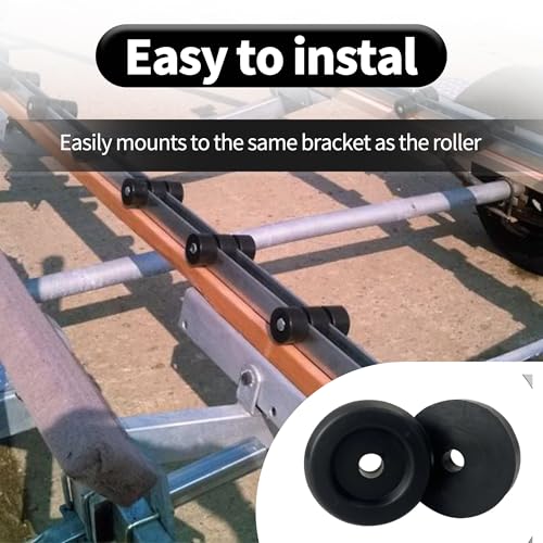 3.4-Inch Boat Trailer Rubber Keel Roller End Caps - Pack of 2, Black