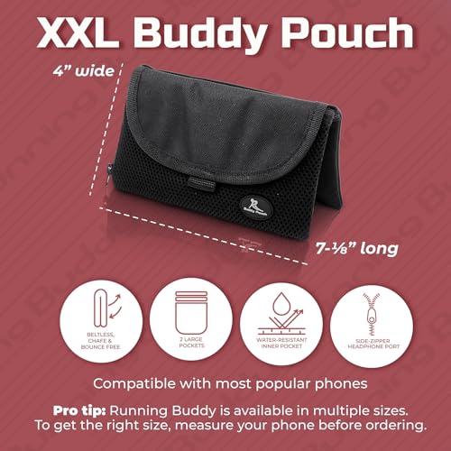 Running Buddy Magnetic Beltless Running Pouch XXL Black - No Bounce