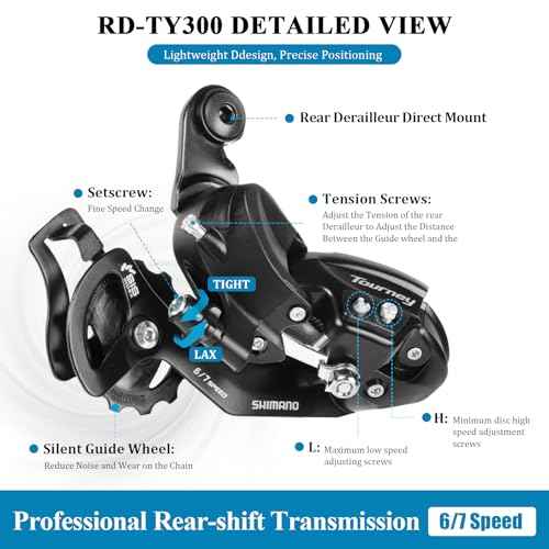 Rear Derailleur RD-TY300 6/7Speed Rear Derailleur Direct Mount for Hybrid / Commuter Bikes Mountain Bike Road Bike Snowmobile Trail Bike