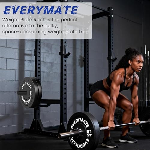 Heavy Duty 3x3 Inch Power Rack & Squat Rack Plate Holder 2 Pack - Fits 2" Plates