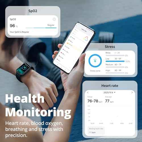 Fitness Tracker Smart Watch for Men Women, 1.47" HD with Bluetooth, 24/7 Heart Rate & Blood Oxygen Monitor, Sleep & Step Counter, 100+ Sports Modes, IP68 Waterproof, Compatible with Android iOS