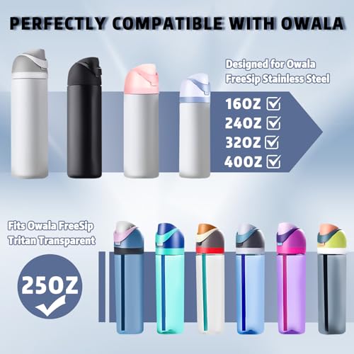 Premium Replacement Lid for Owala FreeSip 16-40oz Bottles - Leakproof, BPA-Free, Durable Hinge Design (Fits 24/32/40oz Models) (Dark Grey)