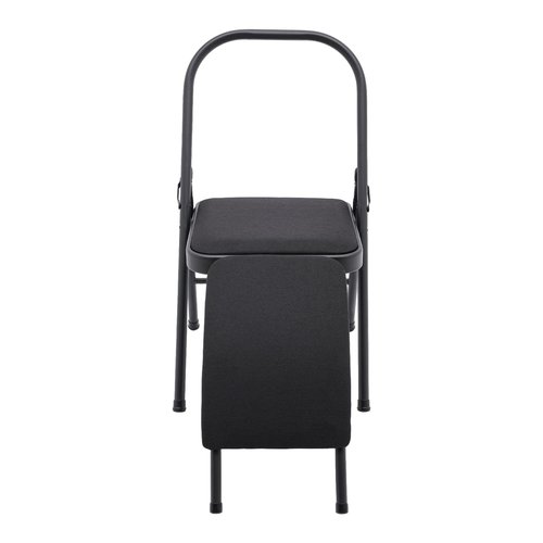 Yoga Auxiliary Chair ,Anti-Slip Exercise Yoga Chair, Foldable Workout Yoga Benches for Adults Waist/Leg Exercises, Hip Movement ,Home Fitness and Stress Relief (Black)