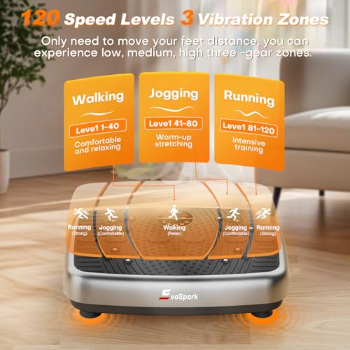 Grey Vibration Plate Exercise Machine with Dual Motor, Full Body Workout & Resistance Bands