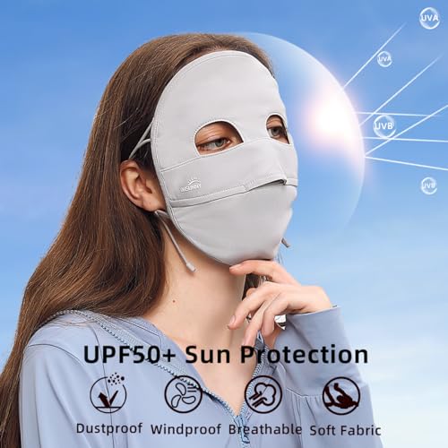 Women Anti UV Full Face Cover UPF 50+ Summer Breathable Face Mask Sunscreen Sports Neck Gaiter SLF5M038T