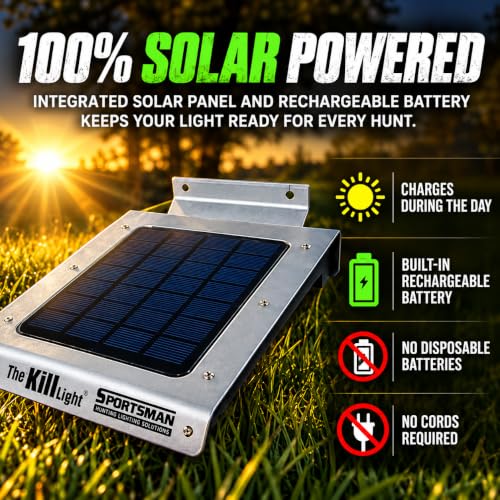 Elusive Wildlife Motion-Activated Feeder Light - Green - Solar Powered for Hog Hunting & Deer Feeders