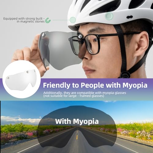 White Adjustable Bike Helmet for Adults with Magnetic Goggles & Sun Visor - 58-65cm