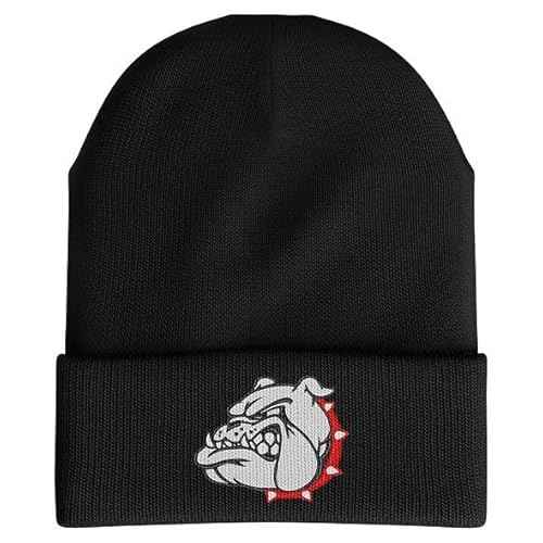 Bulldog Beanie Hat for Men, Funny Dog Head Embroidered Hat, Gifts