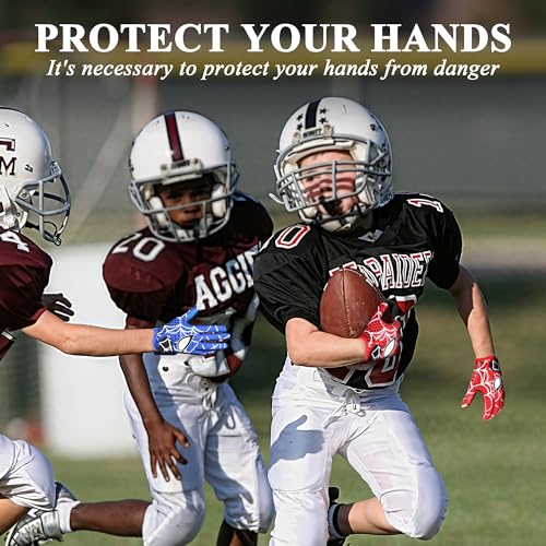 Alytree Youth Red-Black Spider-Man Football Gloves for Boys & Girls S