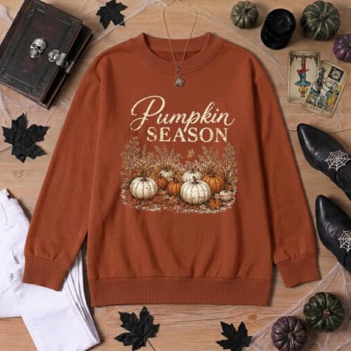 Women's Fall Halloween Graphic Crewneck Sweatshirt - Pullover