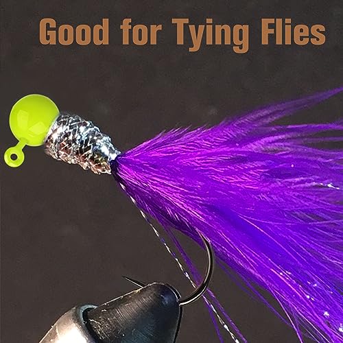 Fly Tying Jig Heads Kit - 100pcs Small Barbed Hooks & Multiple Weights - Straight Shank Hooks 1/16oz Variation
