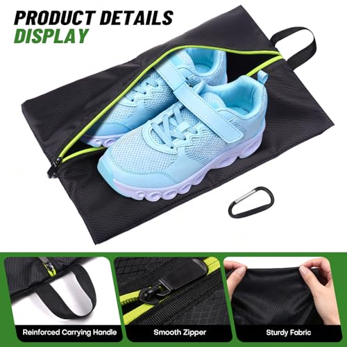 2 Pack Smell Proof Shoe Bag with Reinforced Handle - Odor-Resistant Travel Shoe Organizer for Men
