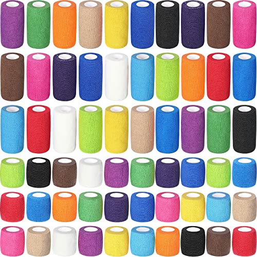 Self Adhesive Vet Wrap Bandages Set - 15 Colors for Horses, Sports & Pets