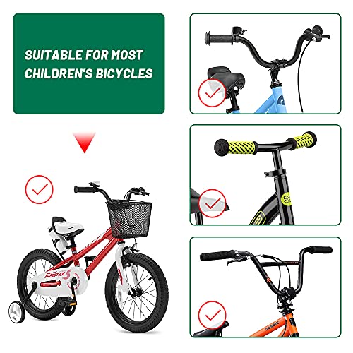 Kids Bike Basket Black Waterproof Metal Wire Bicycle Front Mount