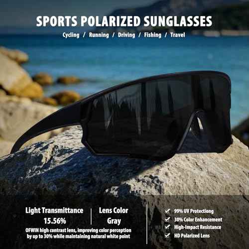 Polarized Sports Sunglasses for Men Women UV Protection Cycling Bike Running Wrap Around Sun Glasses