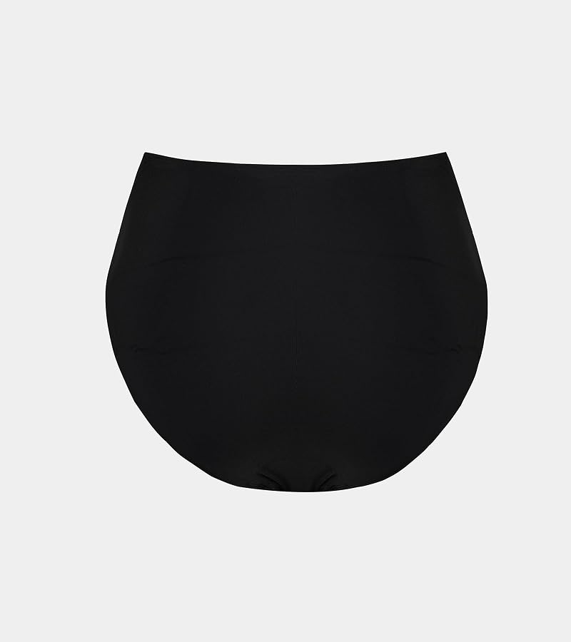 Cupshe Women's Bikini Bottom Mid Rise Standard Swim Bottom - Black, Medium
