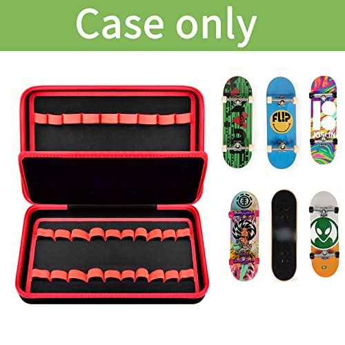 Case Compatible with TECH DECK Ultra DLX Fingerboard 4-Pack, also Holds 38PCS for HOMETALL/for Teak Tuning/for GoldenPlayer/for TIME4DEALS/ for Gr8ware Collectible Mini Skateboards (Red)
