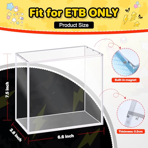 2 Pack Acrylic ETB Protector Case for Elite Trainer Box - Dustproof Waterproof Display