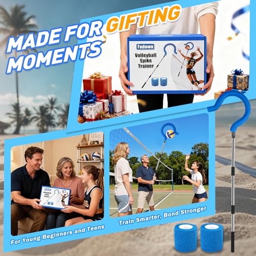 Adjustable Volleyball Spike Trainer with Foam Hook for Practice & Training