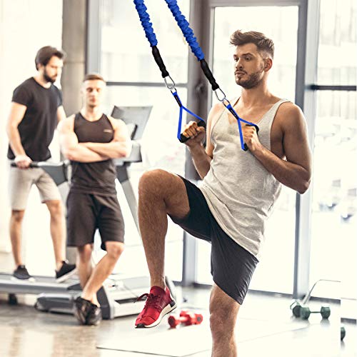 Blue Resistance Band Handles Grips - Wide Design for Fitness & Home Gym