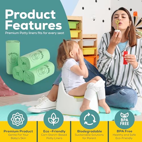 Leak-Proof Potty Bags for Portable Toilet - 80 Count, 5L Disposable Liners for Toddlers & Pets