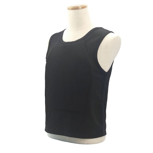 Concelable Вu𝐥𝐥𝐞tprọọf Vest T-shirt -Front & Back Plate-IeveI NlJ 3A Body Arrnor Hidden Protective (Black-T-shirt+front and back plates,L)