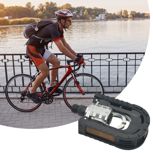Foldable Bike Pedals with Reflective Strips - Black and Silver, 9/16''