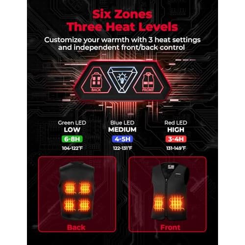 KEMIMOTO Heated Vest for Men with Battery Pack Included, Lights-out Design, Electric Warming Vest for Hunting Winter Sports