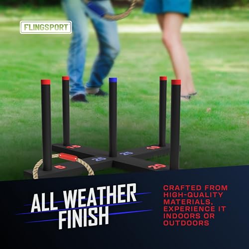 Outdoor Ring Toss Game Set with 6 Double-Beaded Rings and Carry Case - Yard & Party Play