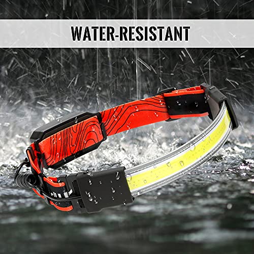 Rechargeable LED Headlamp 1000LM 230° Wide Beam Headlight - Orange - 1 Pack