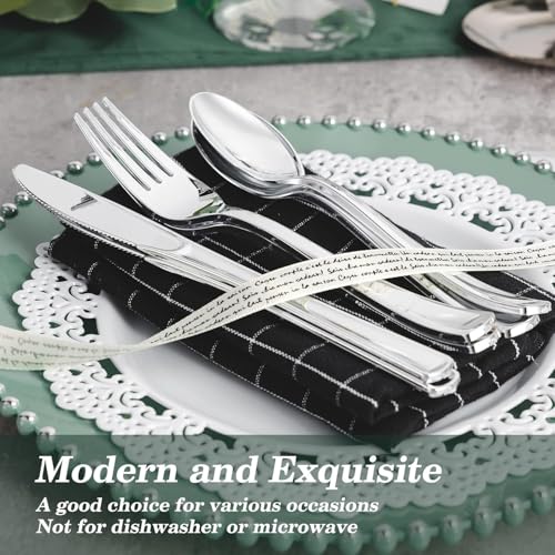 Silver Disposable Cutlery Set - 500 Pieces, Food-Grade Plastic Utensils