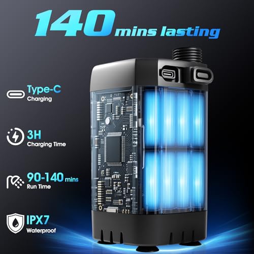 Portable Camping Shower with 2000W Auto-Off Water Heater and Digital Display
