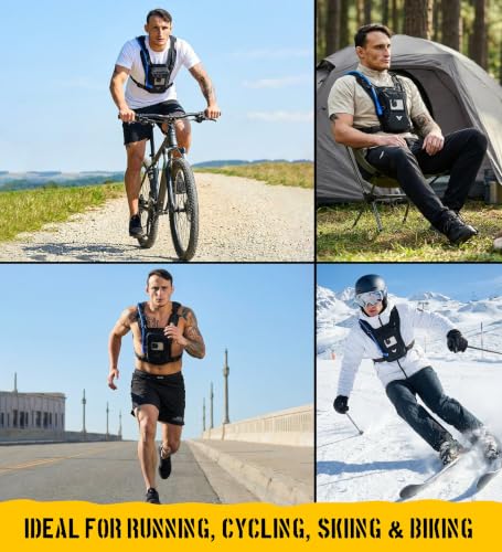 Elite Hydra Running Chest Pack with Phone Holder & Water Bladder - Black / Medium