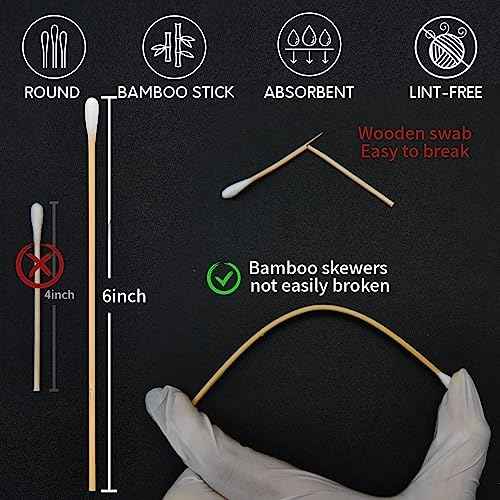 PINGMIC Gun Cleaning Supplies - Gun Cleaning Patches and Long Cotton Swabs Set, 6" Cotton Swabs, Lint Free Cloth Fit Most Caliber Firearms