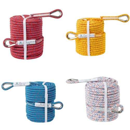 15mm x 125ft Heavy Duty Arborist Climbing Rope with Steel Hook, No-Stretch