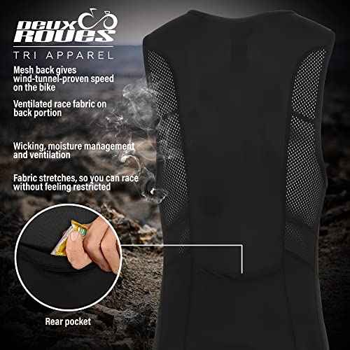 Triathlon Suit Men Racing Tri Cycling Skin Suit Sleeveless - Bonus Race Bib Belt
