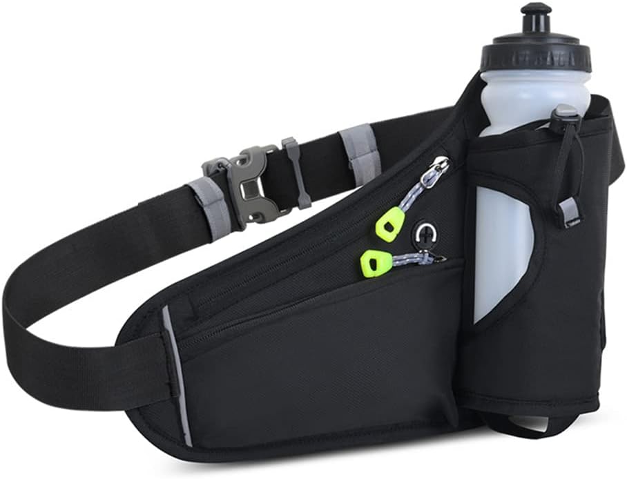 Hydration Running Belt with Bottle, Fanny Pack with Water Bottle Holder Unisex Sport Pouch Belt for Fitness Jogging Hiking Travel