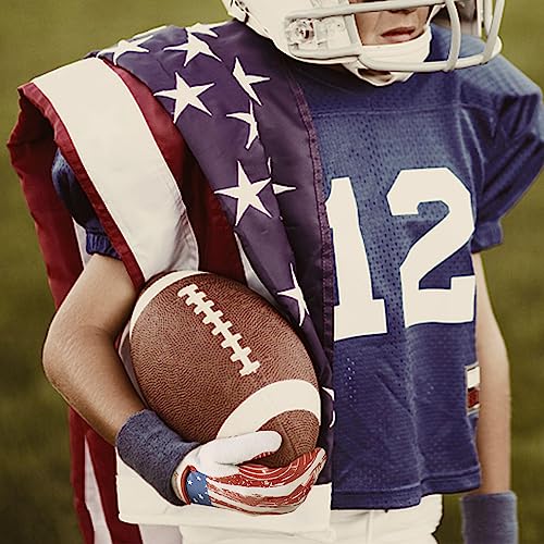 Youth Football Gloves for Boys Girls - Sticky Wide Receiver Gloves, Red, Small