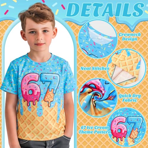 Skicuff Dripping Ice Cream T-Shirt - Medium Blue, Unisex Adult