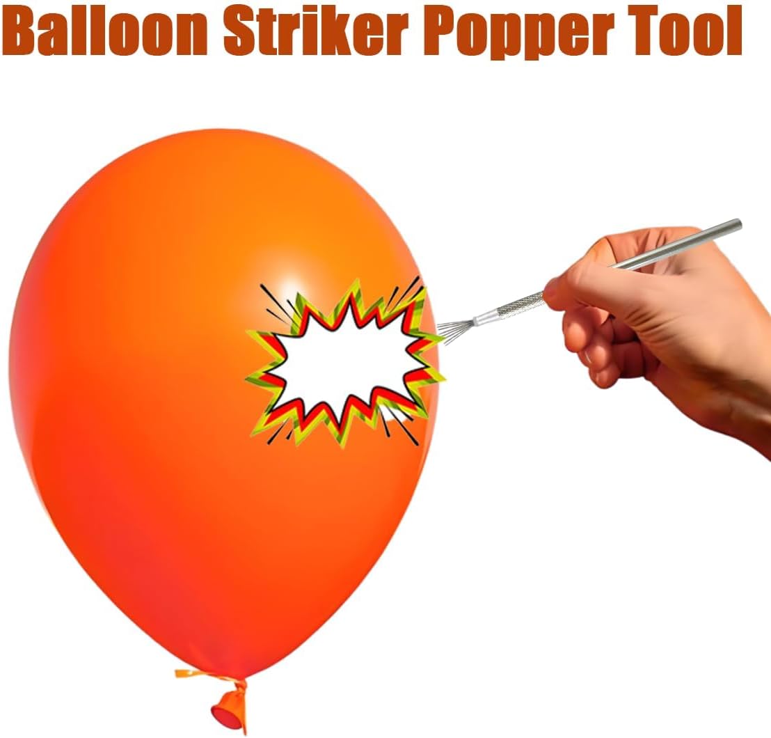 2PCS Balloon Striker Popper Tool,Balloon Burster Stick,Convenient and Practical Balloon Popper Tool with 7 Iron Pins,Ideal for Cleaning After a Party