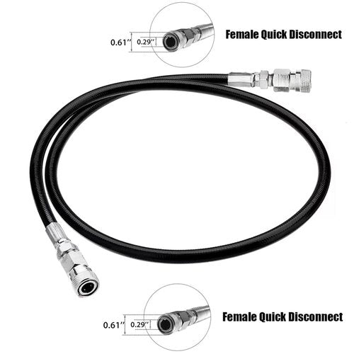 Manloney LLC Paintball Airsoft Fill Whip Hose 4500psi PCP Fill ing & Charging System with Foster Quick-Detach Hose Assembly (24 inches Length/Female DN2 Charging System)