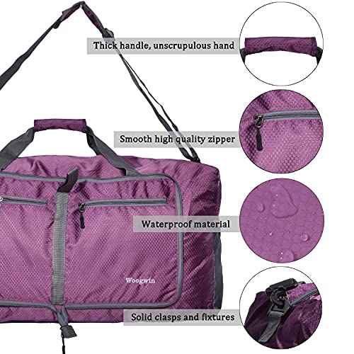 Woogwin Travel Duffel Bag Large Foldable Waterproof Overnight Bag for Beach Swim Bags Pool Sports Gym