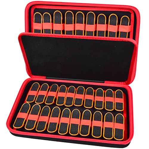 Case Compatible with TECH DECK Ultra DLX Fingerboard 4-Pack, also Holds 38PCS for HOMETALL/for Teak Tuning/for GoldenPlayer/for TIME4DEALS/ for Gr8ware Collectible Mini Skateboards (Red)