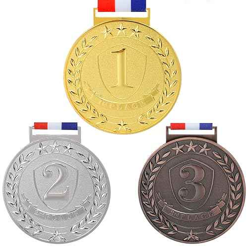 Abaokai 1st, 2nd, 3rd Award Medals - 3 Inches Olympic Style Winner Medals Gold Silver Bronze Prizes for Competitions, Party