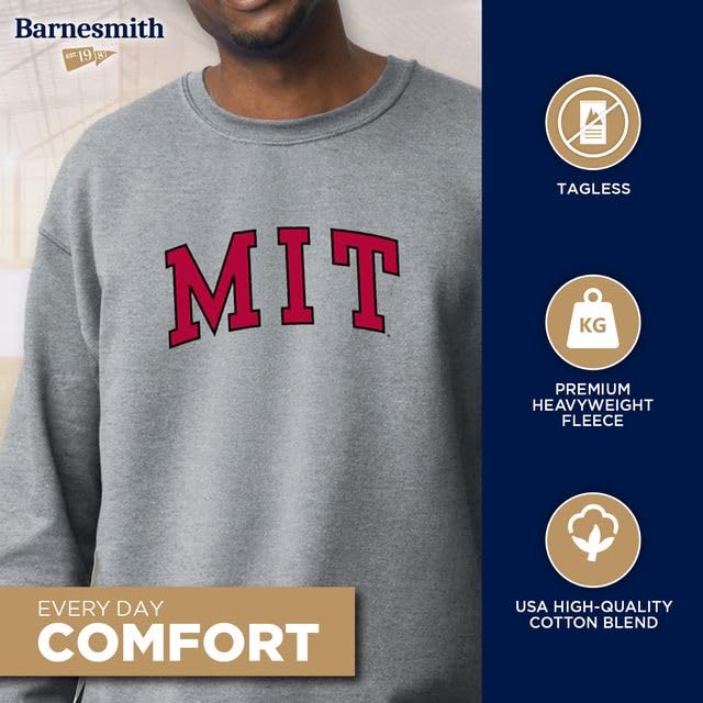 Unisex Crewneck Sweatshirt - Medium Gray - College Logo Heavyweight Cotton Blend Fleece