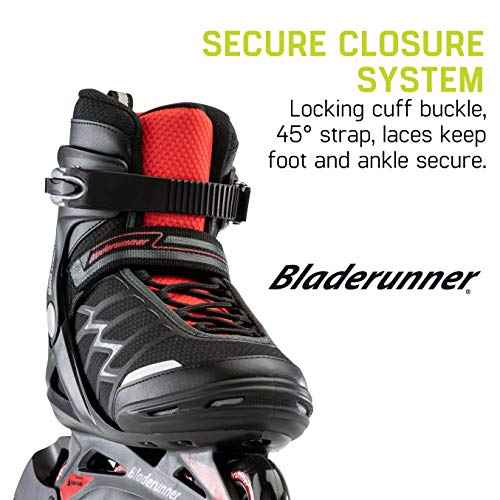 Bladerunner by Rollerblade Advantage Pro XT Men's Adult Fitness Inline Skate, Black and Red, Inline Skates ,12