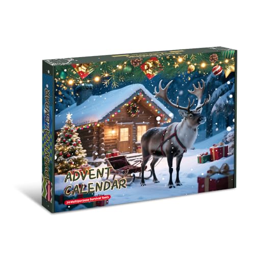 Survival Advent Calendar 2025 for Men ? 24 Days Countdown Gift Box for Boyfriend or Husband | Unique Survival Kit & Mini Tools Cool for Men, Teen Boys & Adults