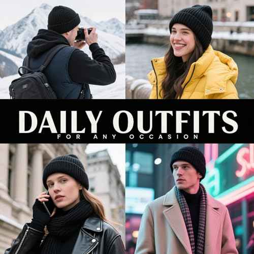 Beanie Hats for Men Beanie for Women Winter Knitted Hat Stocking caps, Soft Ski Hat Warm Blank Black