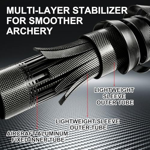 8 Inch Carbon Fiber Archery Bow Stabilizer for Improved Accuracy
